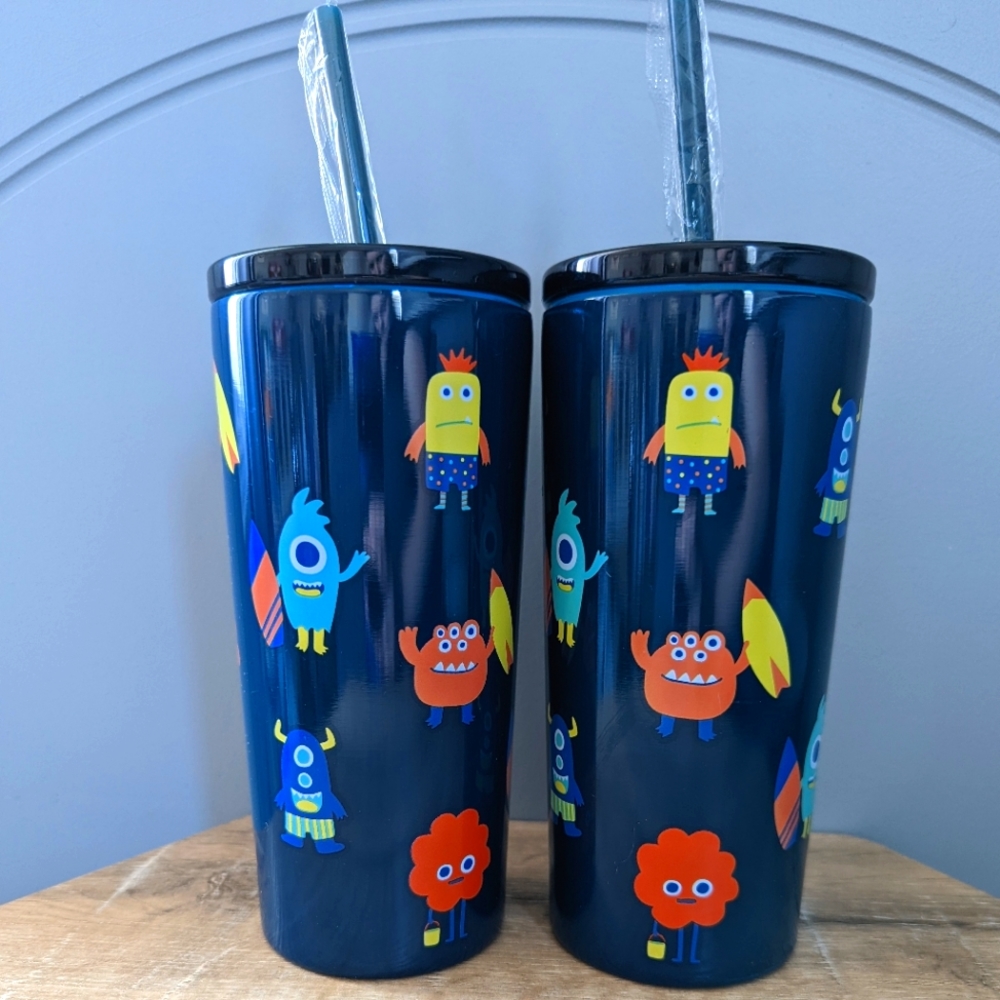 Indigo monster insulated tumbler stainless steel - blue 16oz 475ml